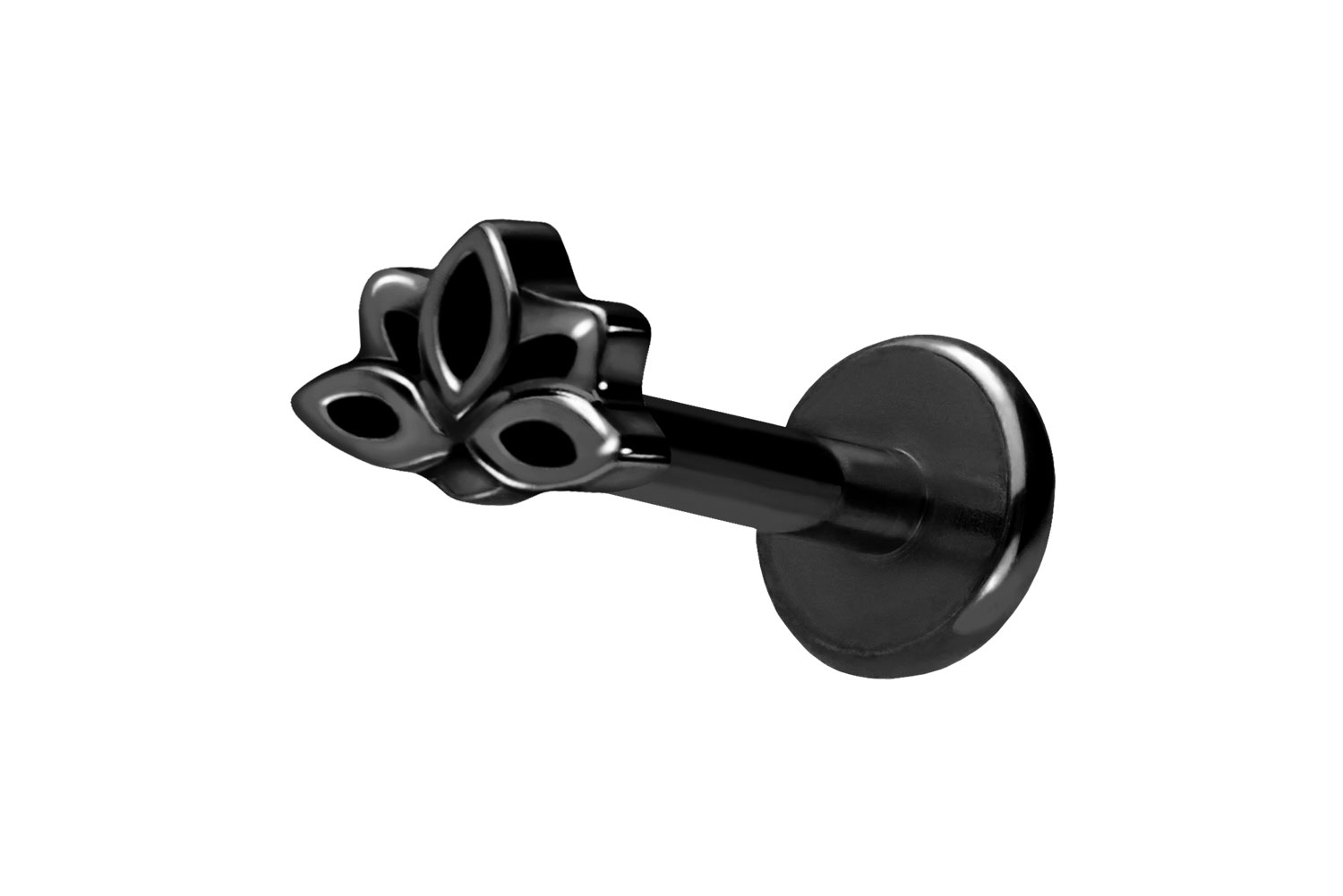 Titan Labret Piercing mit Push Fit LOTUSBLÜTE